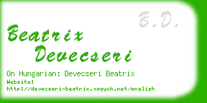 beatrix devecseri business card